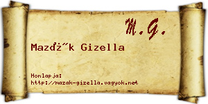 Mazák Gizella névjegykártya
